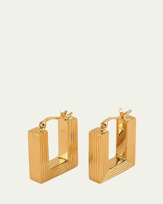 Lina Boxy Rectangle Hoop Earrings